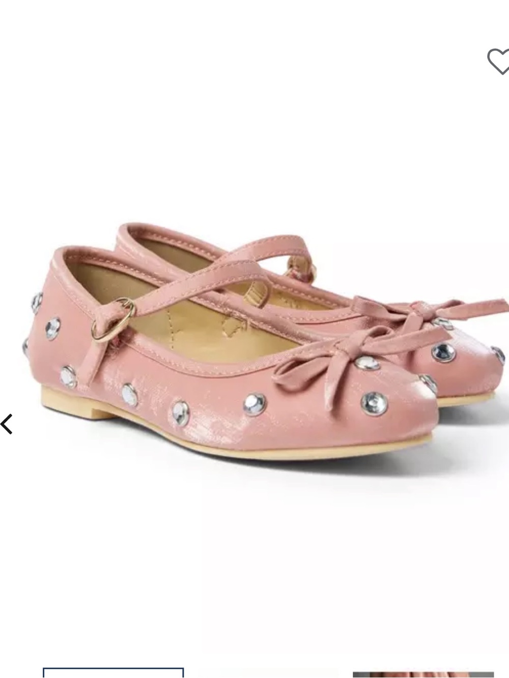 NWOB Janie and Jack Jewel Peach Candy Mary Jane Ballet Flats, Size 3